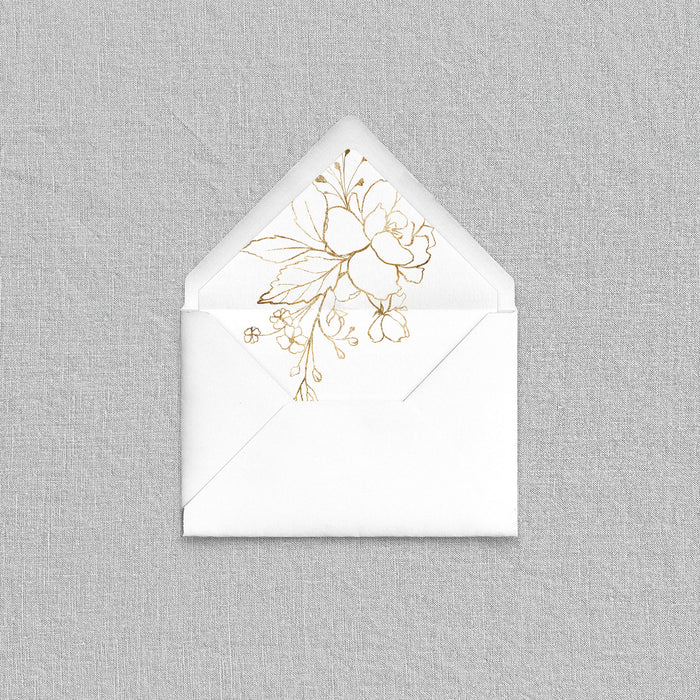 Gold Foil Look Rose Envelope Liners– Foglio Press